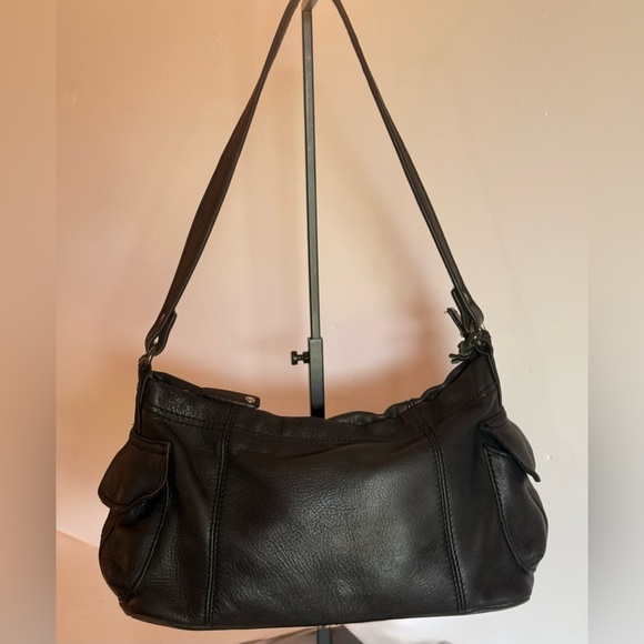 Fossil Black Pebbled Leather Shoulder Bag Medium Size 75082 With Fossil Key - Picture 14 of 16